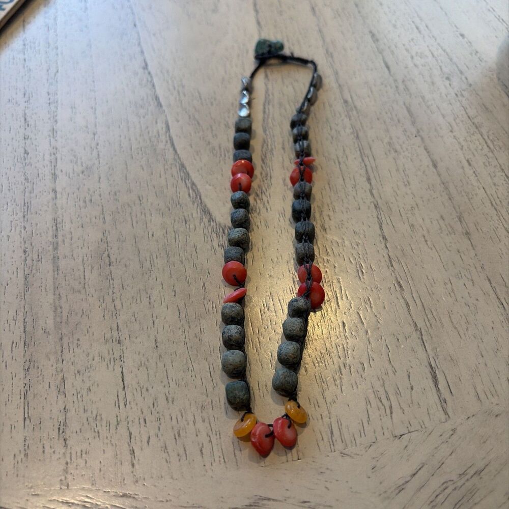Colorful Art Beaded Necklace Multicolor Funky Eclectic Chunky Boho 18”